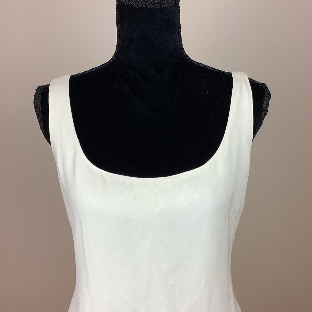 EMANUEL UNGARO IVORY VINTAGE SHIFT SCOOP NECK DRESS - Picture 3 of 10